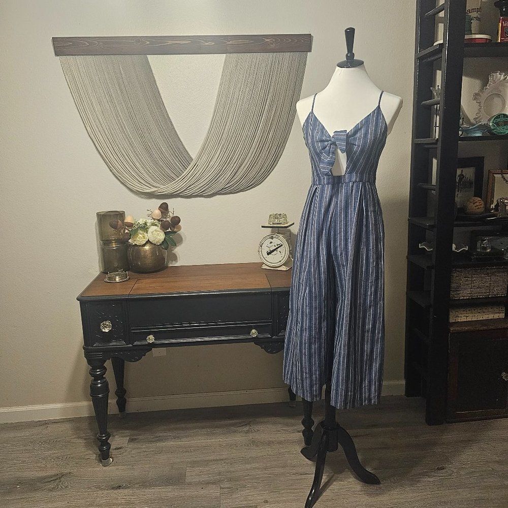 Gianni Bini Blue Striped Jumpsuit